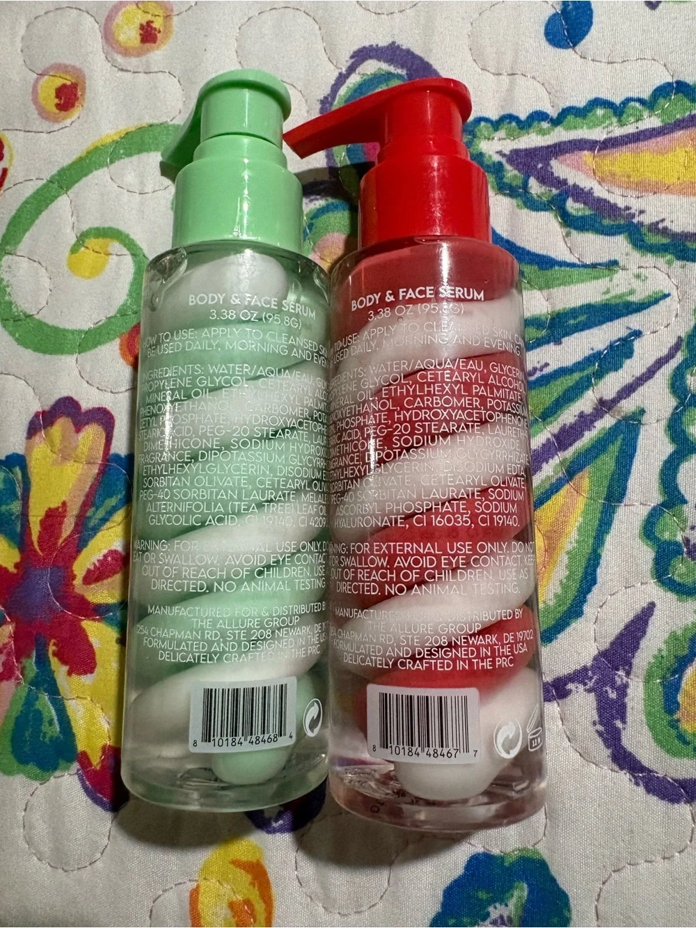 Mint Spritz & Blush Rush Body & Face Serum - Green & Red